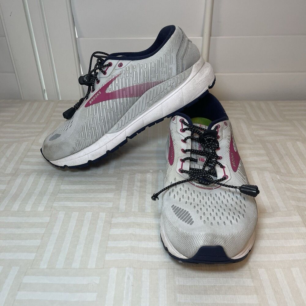 Brooks Addiction GTS 15 Womens 8.5 Extra Wide Shoes Gray Pink Running Walking